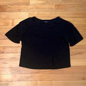 Black plain crop top